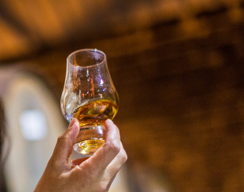 Dram of whisky - from below